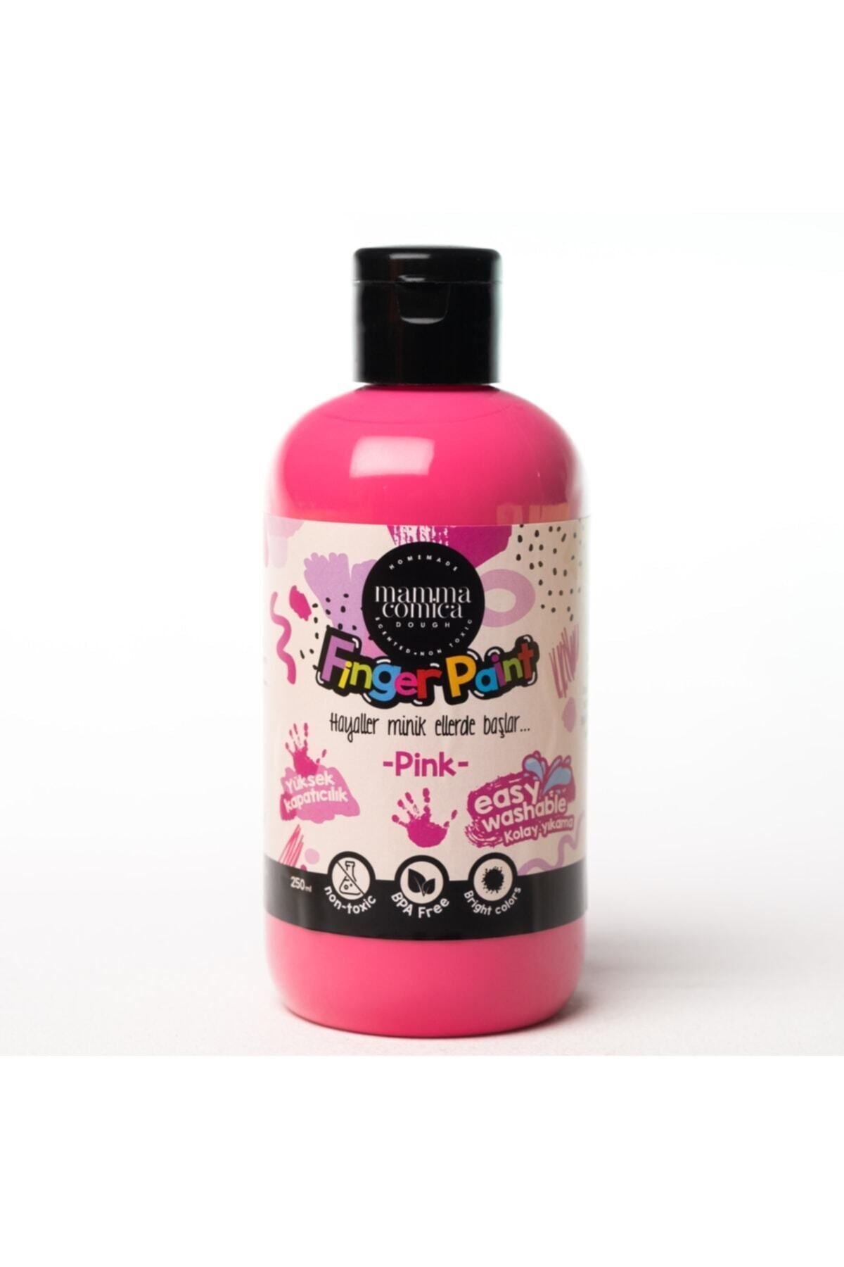 4'lü Mammacomica Yıkanabilir Parmak Boyası-4* 250ml- 3'lü Sünger Roller