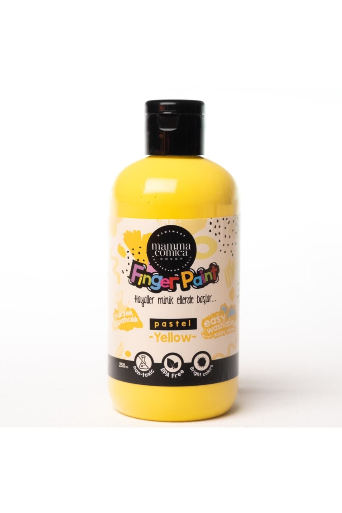 5'li Pastel Mammacomica Yıkanabilir Parmak Boyası-5* 250ml- 3'lü Sünger Roller