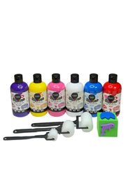 6'lı Mammacomica Yıkanabilir Parmak Boyası-6* 250ml- 3'lü Sünger Roller- Eva Küp