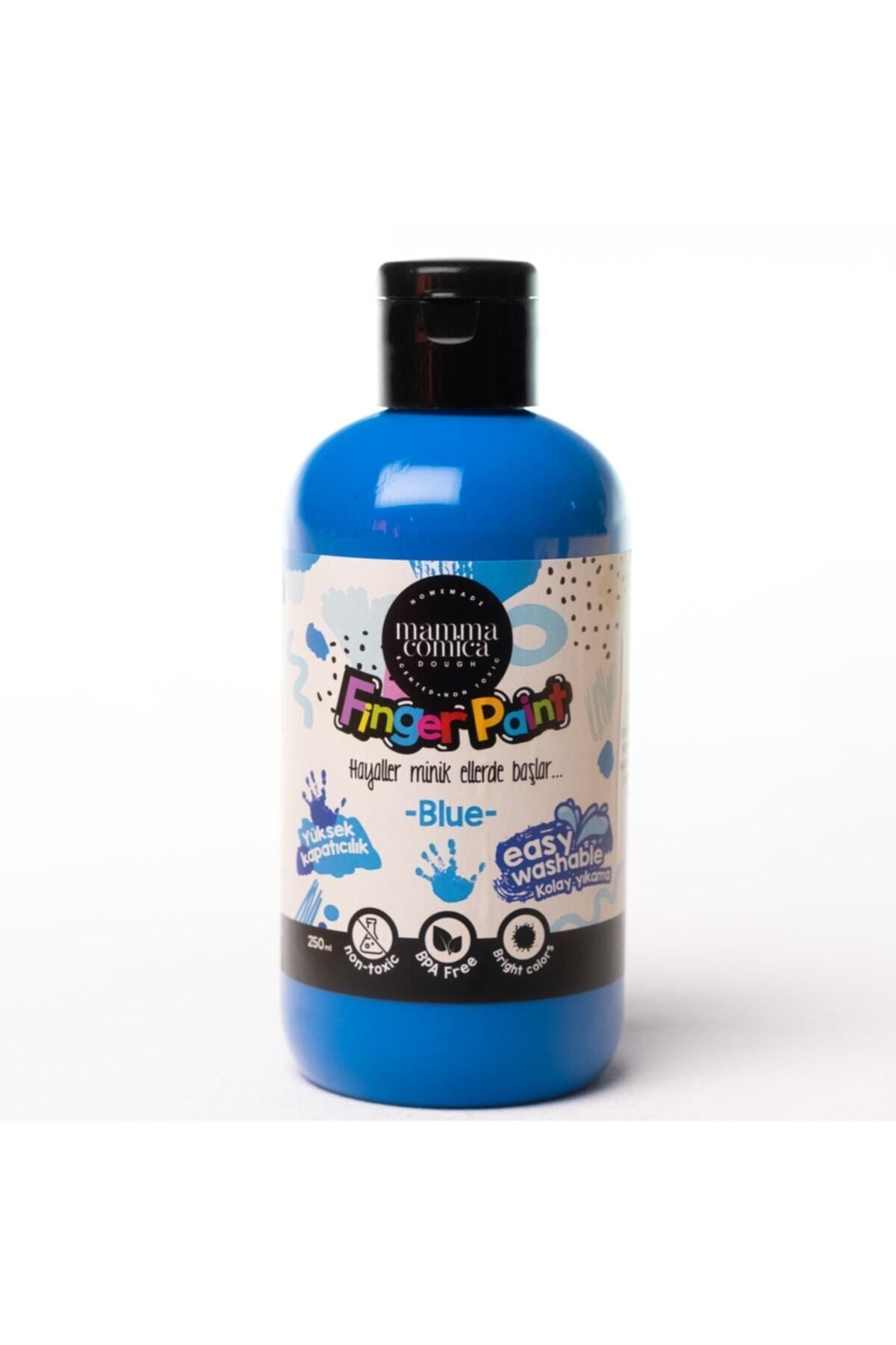 6'lı Mammacomica Yıkanabilir Parmak Boyası-6* 250ml- 3'lü Sünger Roller- Eva Küp