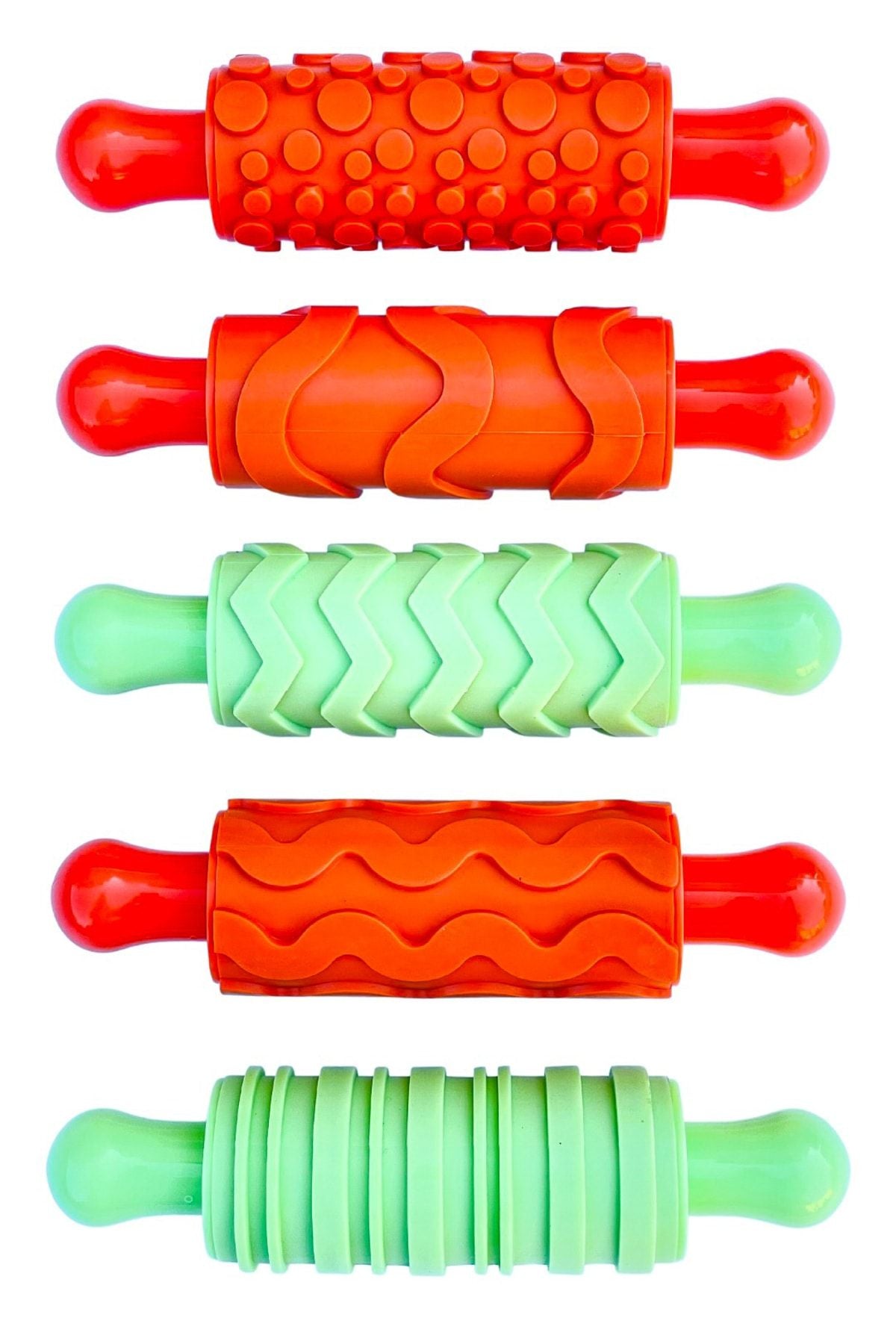 Kauçuk Merdane- 5'li Set Oyun Hamuru& Parmak Boya Modelleme Aksesuarı