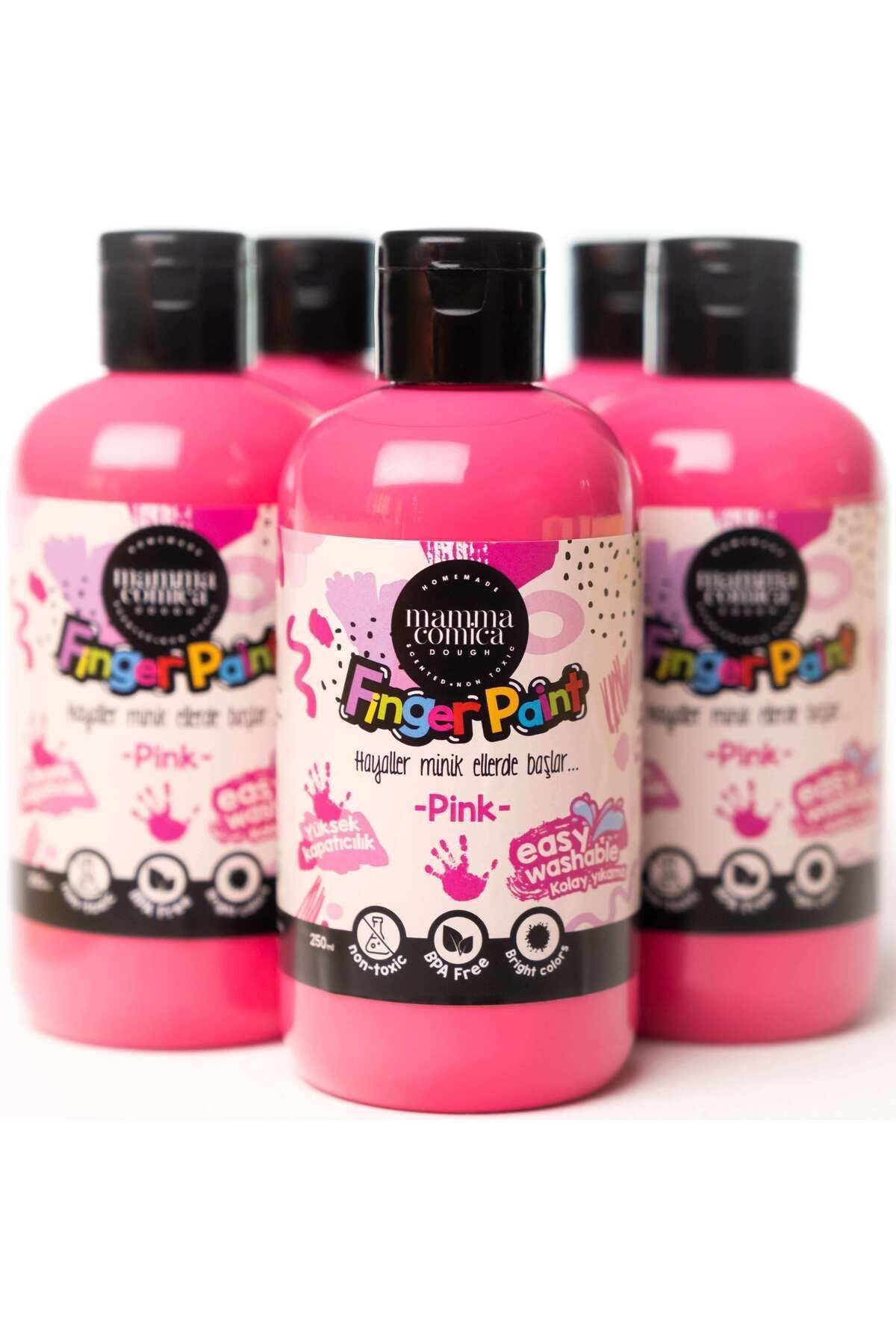 Mammacomica Dough Yıkanabilir Parmak Boyası - Pink 250ml