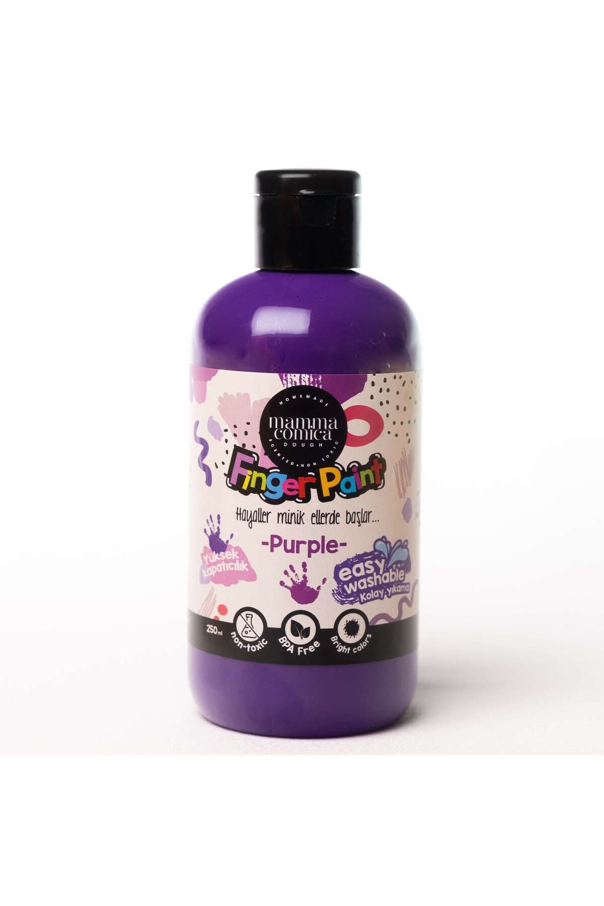 Mammacomica Dough Yıkanabilir Parmak Boyası - Purple 250ml