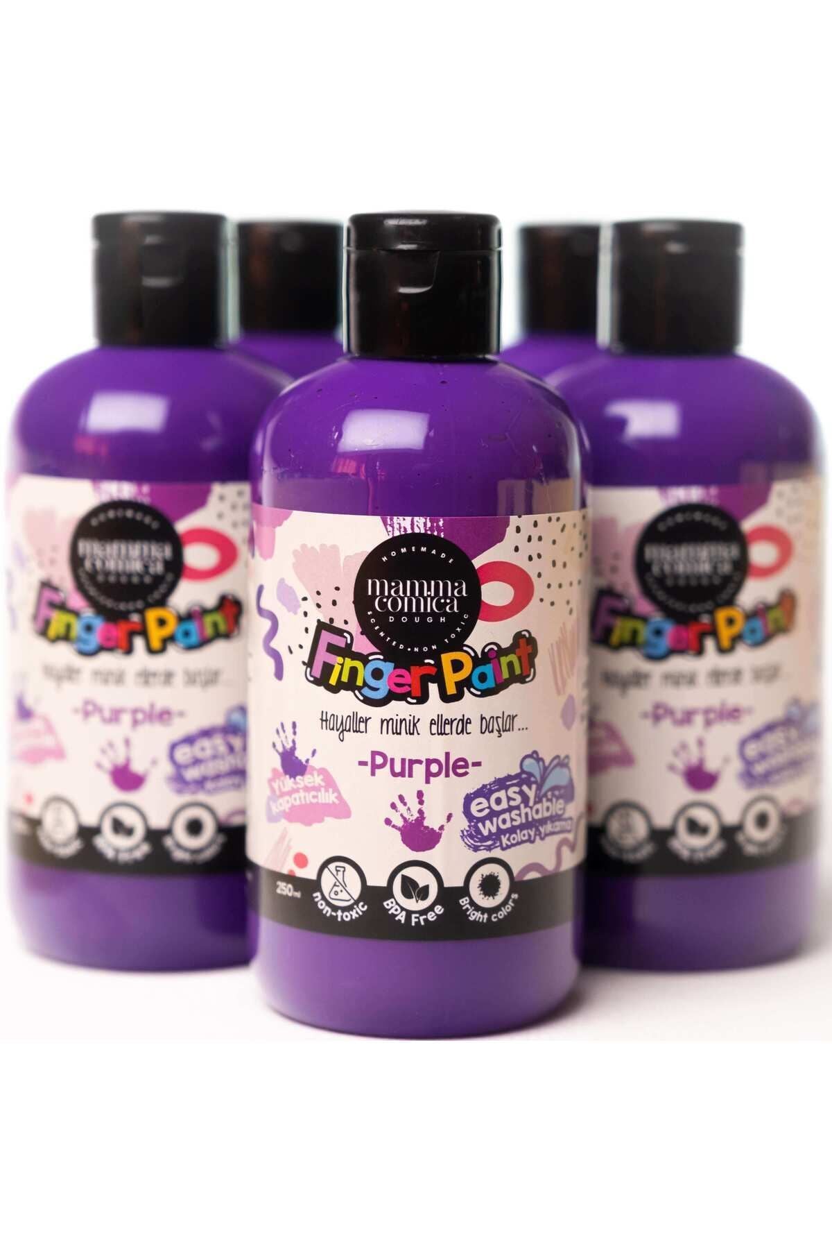 Mammacomica Dough Yıkanabilir Parmak Boyası - Purple 250ml