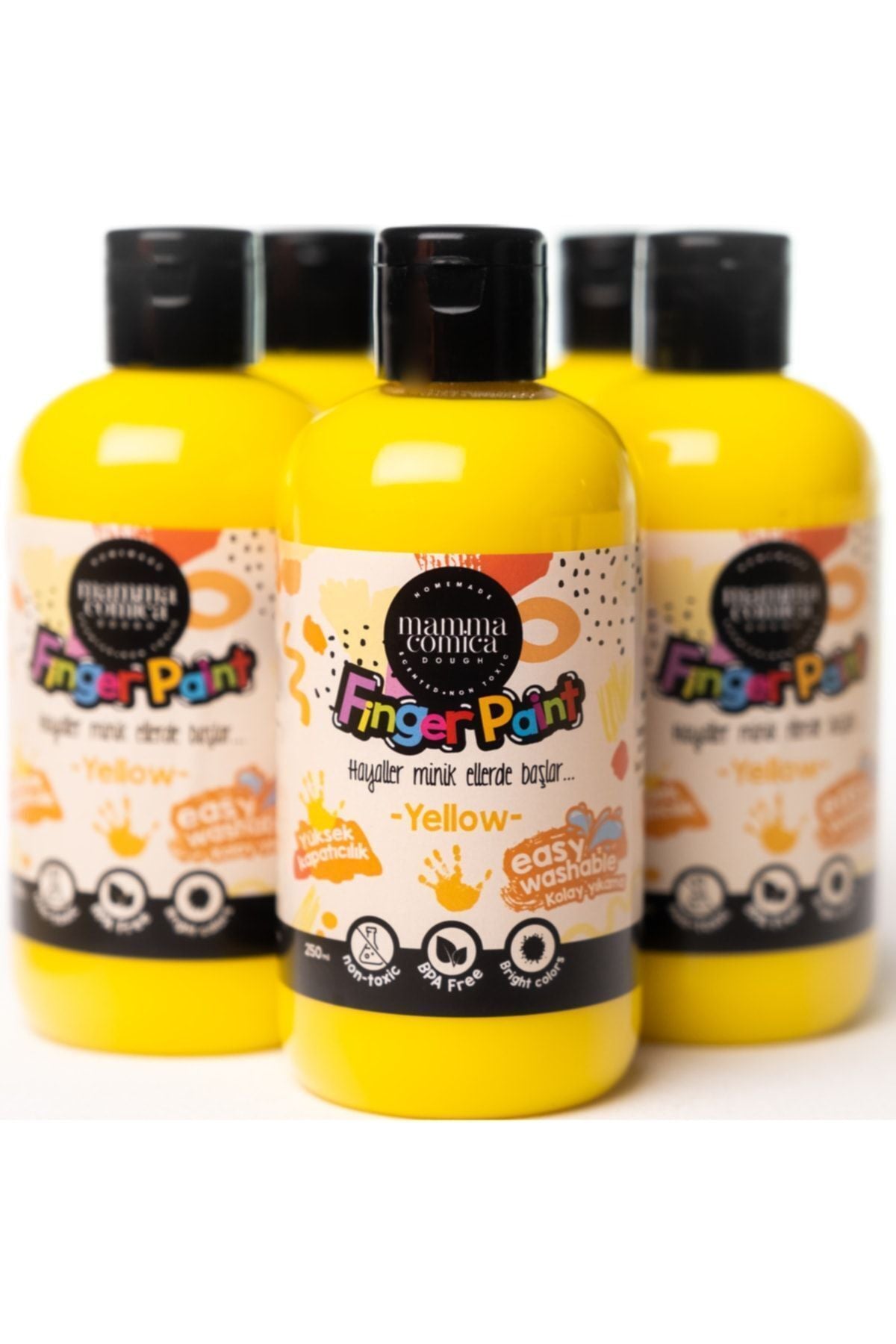 Sarı Yıkanabilir Parmak Boya 250ml